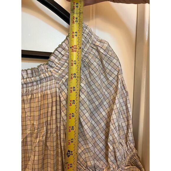 Old Navy short sleeve fit & flare cotton & rayon dress. Khaki and cream. Sz L - Picture 6 of 6